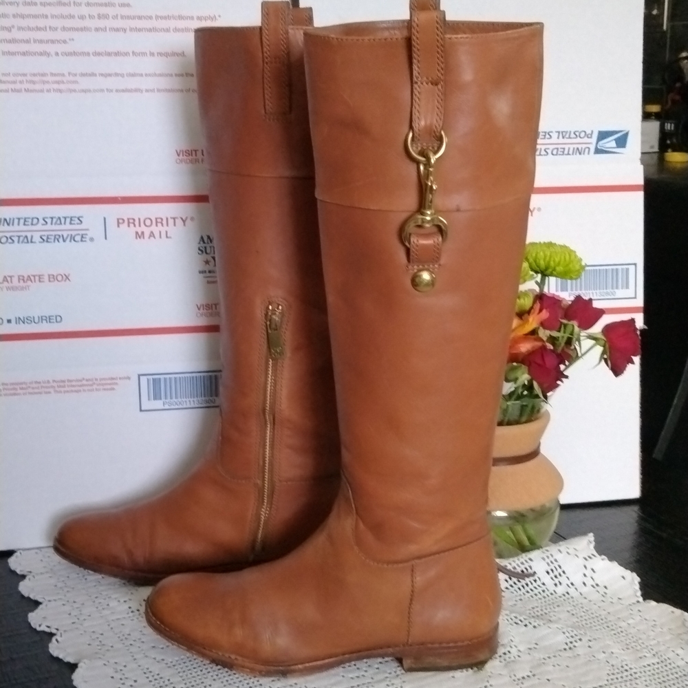 COACH TALL BOOTS LEATHER